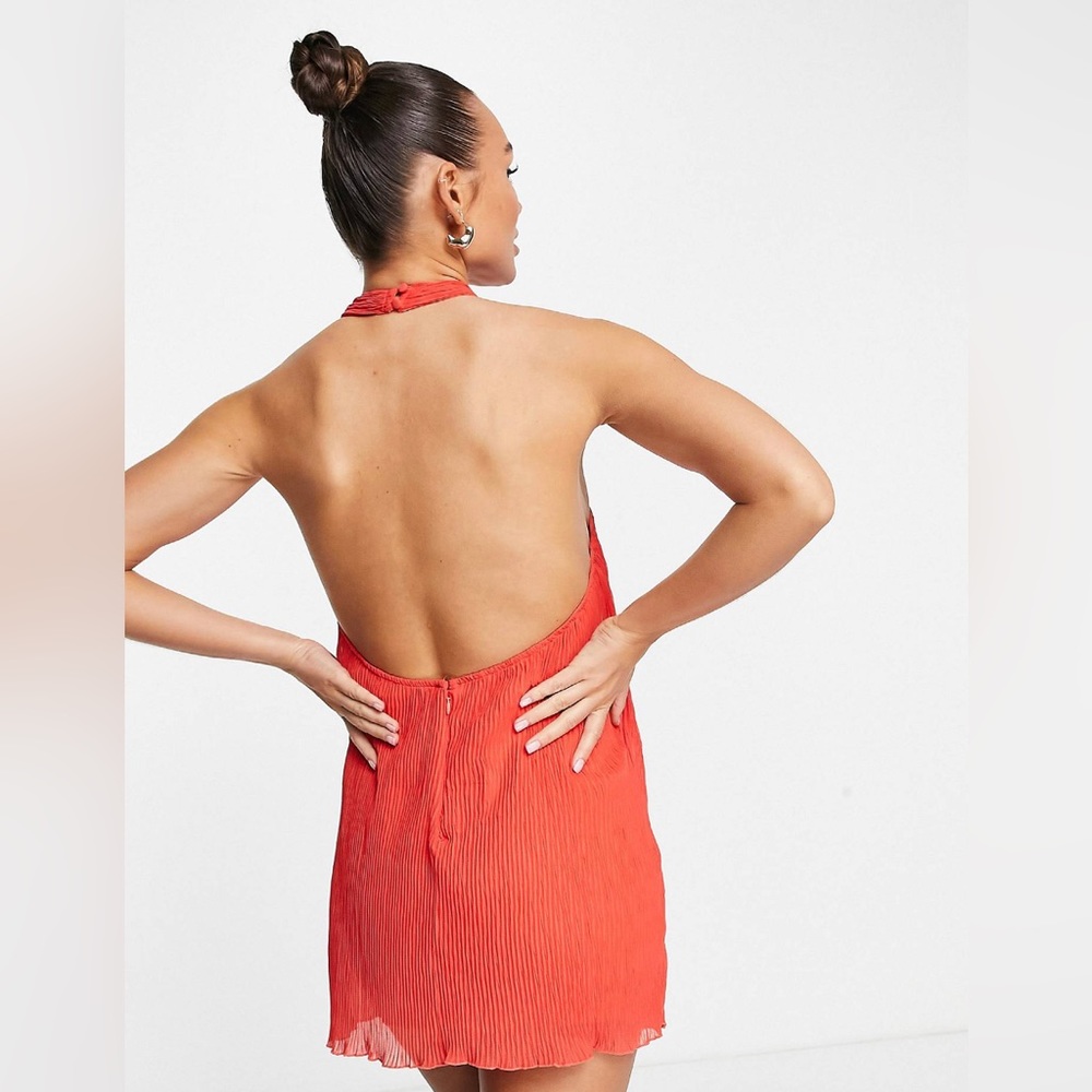 Asos Design Halter Mini Dress - Gem